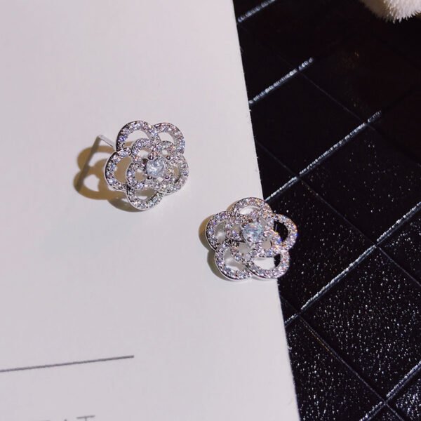 Fashion temperament zircon flower earrings Earrings 4