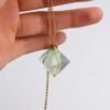 Gold Wire Wrapped Octahedron Green Fluorite Pendant Necklace Natural Stone Jewelry Healing Chakra Gem Necklace Unique Gift Necklaces 10