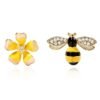 3 Styles Korean Inlaid Crystal Rhinestone Bee Earings For Women Sweet Beauty Simple Atmosphere Stud Earrings D333 Earrings 14