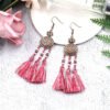 Woven silk original geometric earrings tassel fan earrings Earrings 22 Woven silk original geometric earrings tassel fan earrings Earrings 22