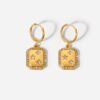 Gold Plated Star Inlaid Square Pendant Necklaces 9