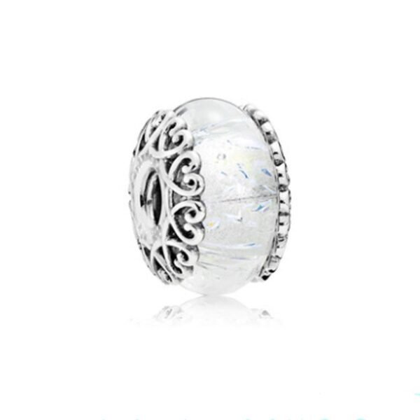 S925 Silver Beads Silver Beaded White Epoxy Nipple Accessories 7