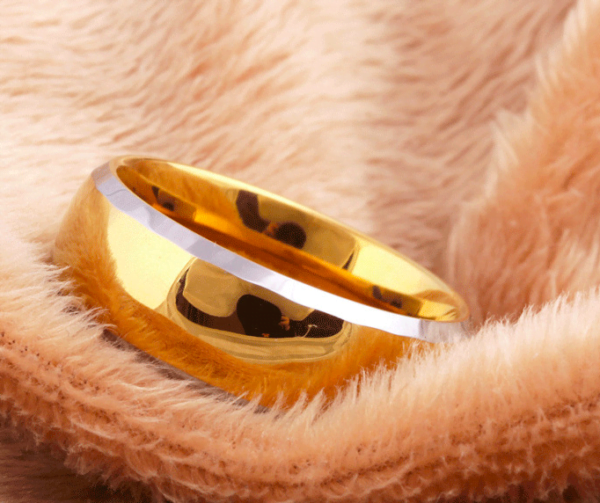 Men’s Gold Tungsten Steel Ring Rings 6