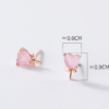 Silver forest series small pink crystal love candy earrings Earrings 10