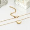 Cute Small Moon Pendant Necklace for Women Gold Color Chain Choker Necklace Bohemian Collar Jewelry Christmas Gift bijoux femme Necklaces 17