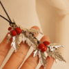Red bean maple leaf tassel sweater chain Accessories 13