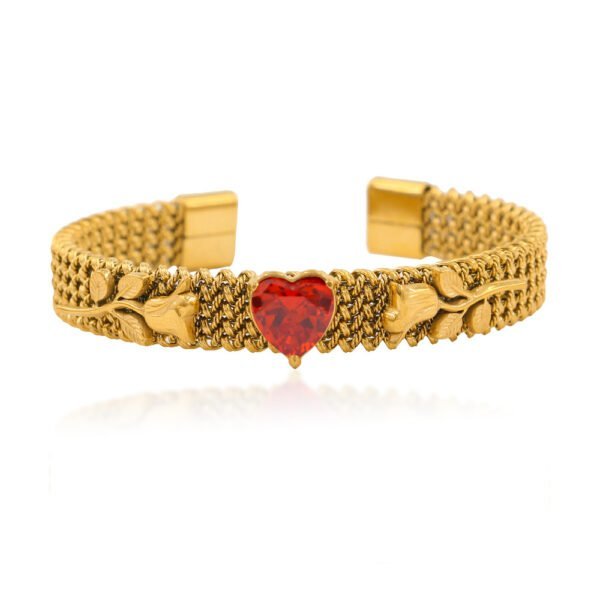 Woven Mesh Stainless Steel 18K Gold Plated Bracelet Bracelets 7