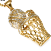 HIP Hop Bling Iced Out Gold Full Rhinestone Basketball Pendants Necklaces 316L Stainless Steel Sports Necklace for Men Jewelry Necklaces 12