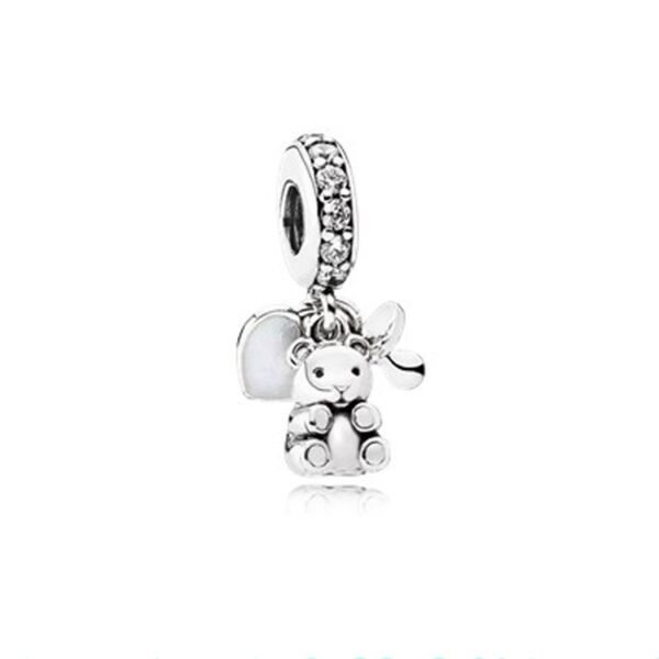S925 Silver Beads Silver Beaded White Epoxy Nipple Accessories 8