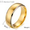 Men’s Gold Tungsten Steel Ring Rings 7