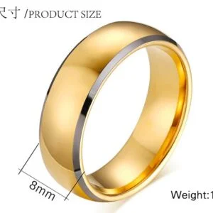 Men’s Gold Tungsten Steel Ring Rings