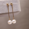 Gold-plated long pearl earrings earrings Earrings 14 Gold-plated long pearl earrings earrings Earrings 14