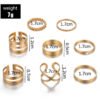 8-Piece Retro Metal Smooth Twist Cross Ring Set Rings 17 8-Piece Retro Metal Smooth Twist Cross Ring Set Rings 17