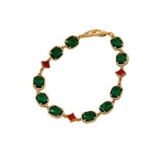 Real Gold Electroplated Diamond Emerald Bracelet Bracelets