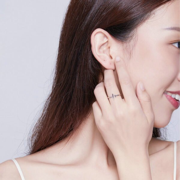 Parallel line ring S925 white gold plated ring rings 4