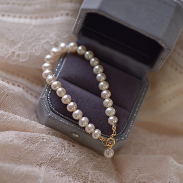 14K Gold Natural Pearl Bracelet Bracelets 3