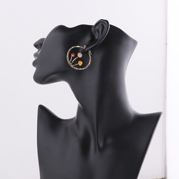 Unique Earring for Women Cute Three Mushroom Shape Sweet Gold Color Drop Earrings New Design Trendy Ear Jewelry Earrings 6