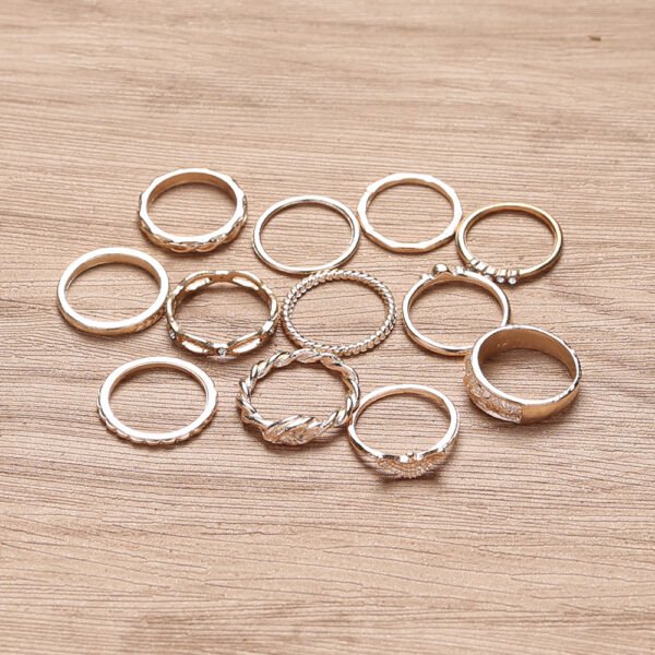Gold Fashion 12 Piece Ring Set Rings 4