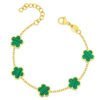 Small Fresh And Lovely Green Drop Gum Flower Gold Bracelet Jewelry Bracelets 15