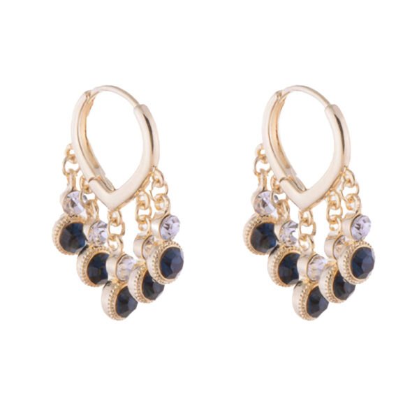 925 Silver Pin Earrings Blue Tassel Ear Clip Earrings 4
