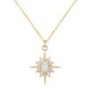 S925 Sterling Silver Plated 14k Gold Inlaid Opal Sun Necklace Women Necklaces 9