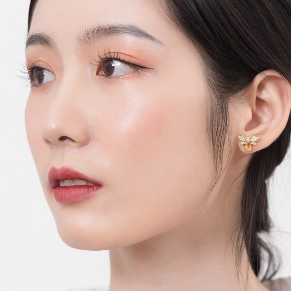 Little bee sterling silver gold-plated earrings Earrings 9