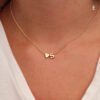 Fashion Exquisite Initial Gold And Silver Clavicle Chain Necklaces 22