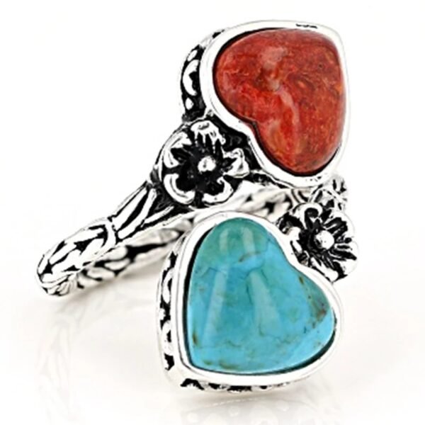 Fashion Simple Retro Love Turquoise Ring Rings 5