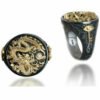Gold-plated two-tone ring domineering creative Chinese dragon Rings 8