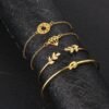 Tocona  T Fashion Bohemia Leaf Knot Hand Cuff Link Chain Charm Bracelet Bangle For Women Gold Bracelets Femme Jewelry 6115 Bracelets 11