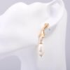 Abstract Cutout Hand Palm Pearl Dangle Earrings Gold Filled Earrings 8
