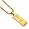 Gold Bar Hip Hop Necklace Pendant Necklaces 9