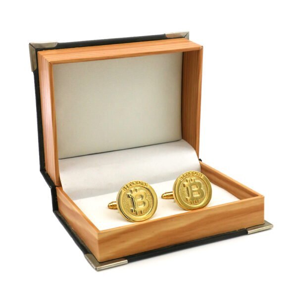 Men’s Gold Bitcoin Cufflinks Spot Business Accessories 5