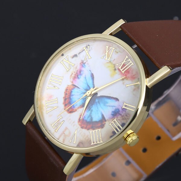 Roman scale butterfly belt watch Fashion universal gold shell watch watches 5