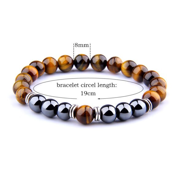 Explosion Style Yellow Tiger Eye Bracelet Fashion Simple Obsidian Alloy Separator Elastic Bracelet Bracelets 4