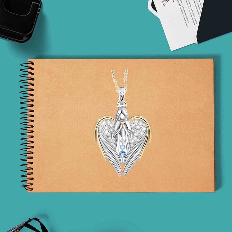 Gold Sliver Crystal Rhinestone Heart-shaped Design Angel Wings Sweater Chain Pendants Necklaces For Women Angle Girl Gift Necklaces 5 Gold Sliver Crystal Rhinestone Heart-shaped Design Angel Wings Sweater Chain Pendants Necklaces For Women Angle Girl Gift Necklaces 5