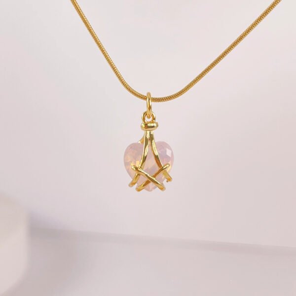 18k Gold Plated Titanium Heart Crystal Pendant Necklace Necklaces 9
