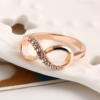 Infinite Ring Ring Inverted 8 Crystal Zircon Metal Belt Diamond Ring Rose Gold Ring Ornament Rings 7