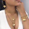 Vintage MultiLayer Heart Pendants Necklaces For Women Gold Geometric Punk Necklace New Design Wedding Jewelry Girlfriend Gifts Necklaces 12