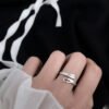 Fashionable English Letter Hollow Belief Ring Rings 12