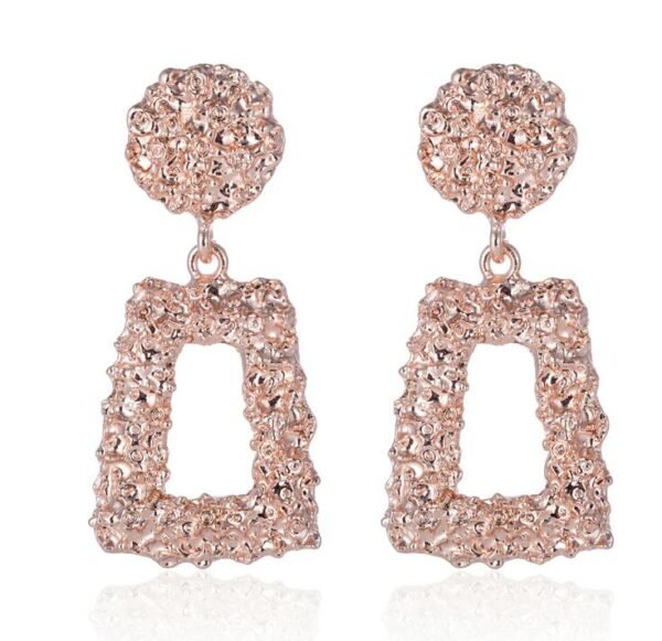 Big Vintage Earrings for Women Gold Silver Black Geometric Statement Earring 2021 Metal Earing Hanging Fashion Jewelry Earrings 9