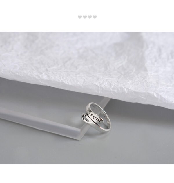 Fashionable English Letter Hollow Belief Ring Rings 5