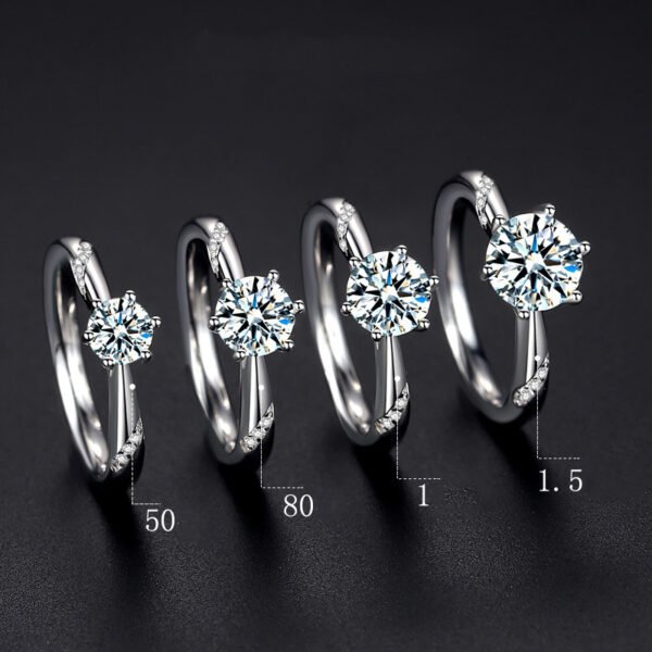 Sterling silver gold-plated moissanite ring Rings 6