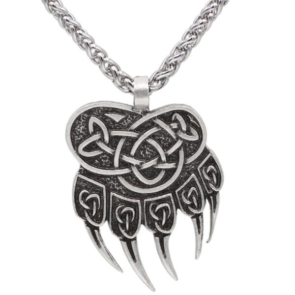 Asgard Crafted Handcrafted Stainless Steel Bear Paw Pendant Chain Necklaces 4