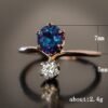 Double Zircon Rose Gold Ring Rings 10