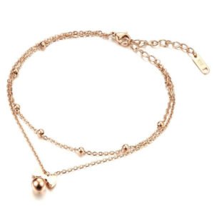Lokaer New Delicate Bowknot Anklets Classic Rose Gold Color Stainless Steel Double Layer Women Ankle Jewelry Bracelets A19035 Bracelets Lokaer New Delicate Bowknot Anklets Classic Rose Gold Color Stainless Steel Double Layer Women Ankle Jewelry Bracelets A19035 Bracelets
