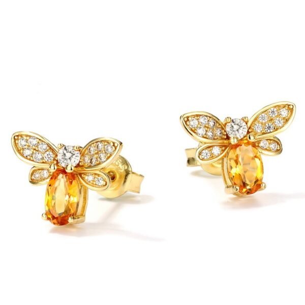 Little bee sterling silver gold-plated earrings Earrings 3