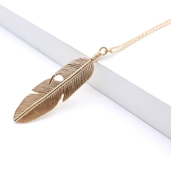 Simple feather necklace leaves long sweater chain clothing Necklaces 8