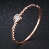 Simple Charms Bracelet For Woman Rose Gold Color With AAA Cubic Zircon Crystal Cut Bracelets Fashion Jewelr Bracelets 9