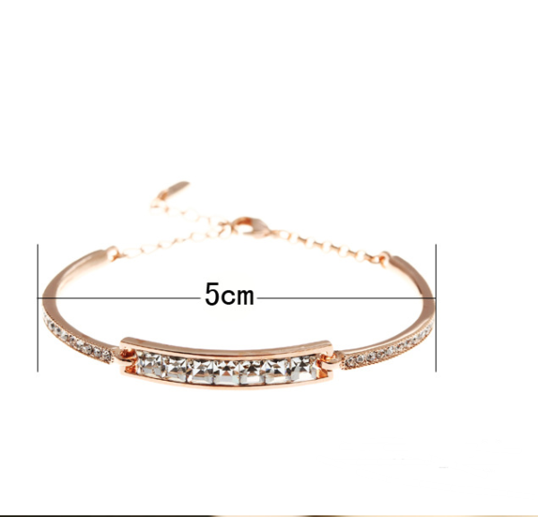 Diamond Crystal Bracelet Inlaid with Diamond Plated Gold Bracelet Bracelets 5
